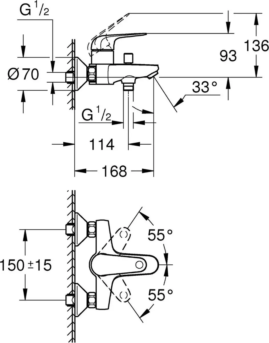 GROHE QuickFix Swift Wandenmengkraan 24335001 - Chroom - afbeelding 3 van 6
