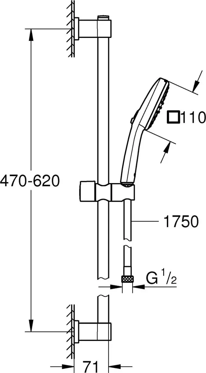 GROHE Vitalio Comfort doucheset 2 jets chroom - afbeelding 3 van 6