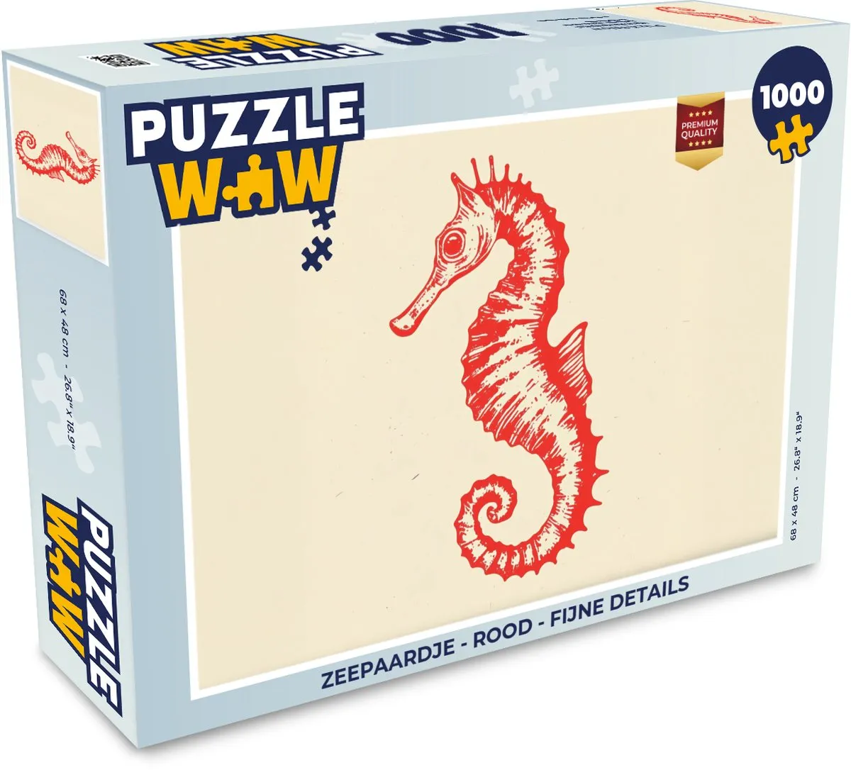 PuzzleWow Zeepaardje Legpuzzel 1000 Stuks - Rood