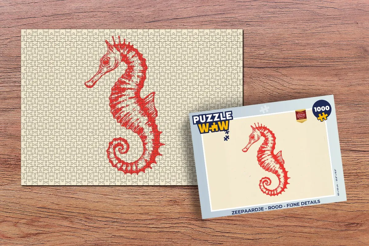 PuzzleWow Zeepaardje Legpuzzel 1000 Stuks - Rood