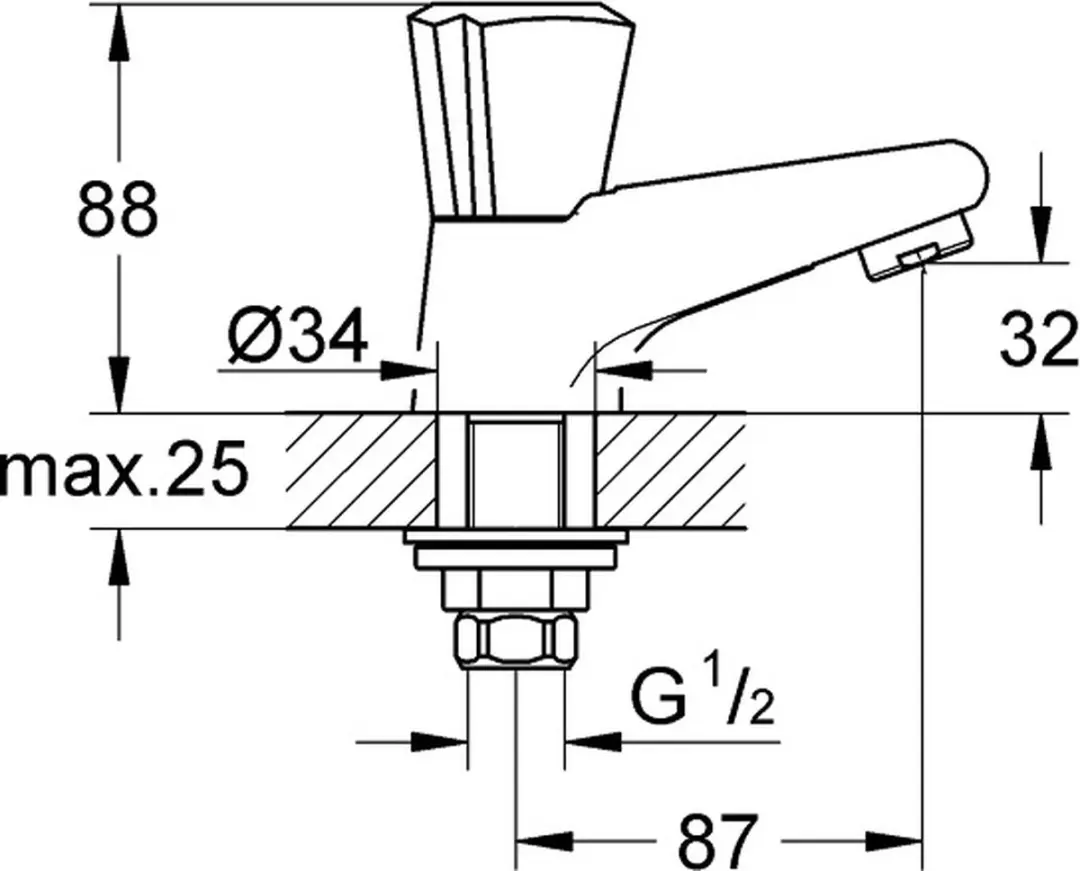 Grohe Costa Trend Fonteinkraan - Lage uitloop - Chroom - afbeelding 3 van 6