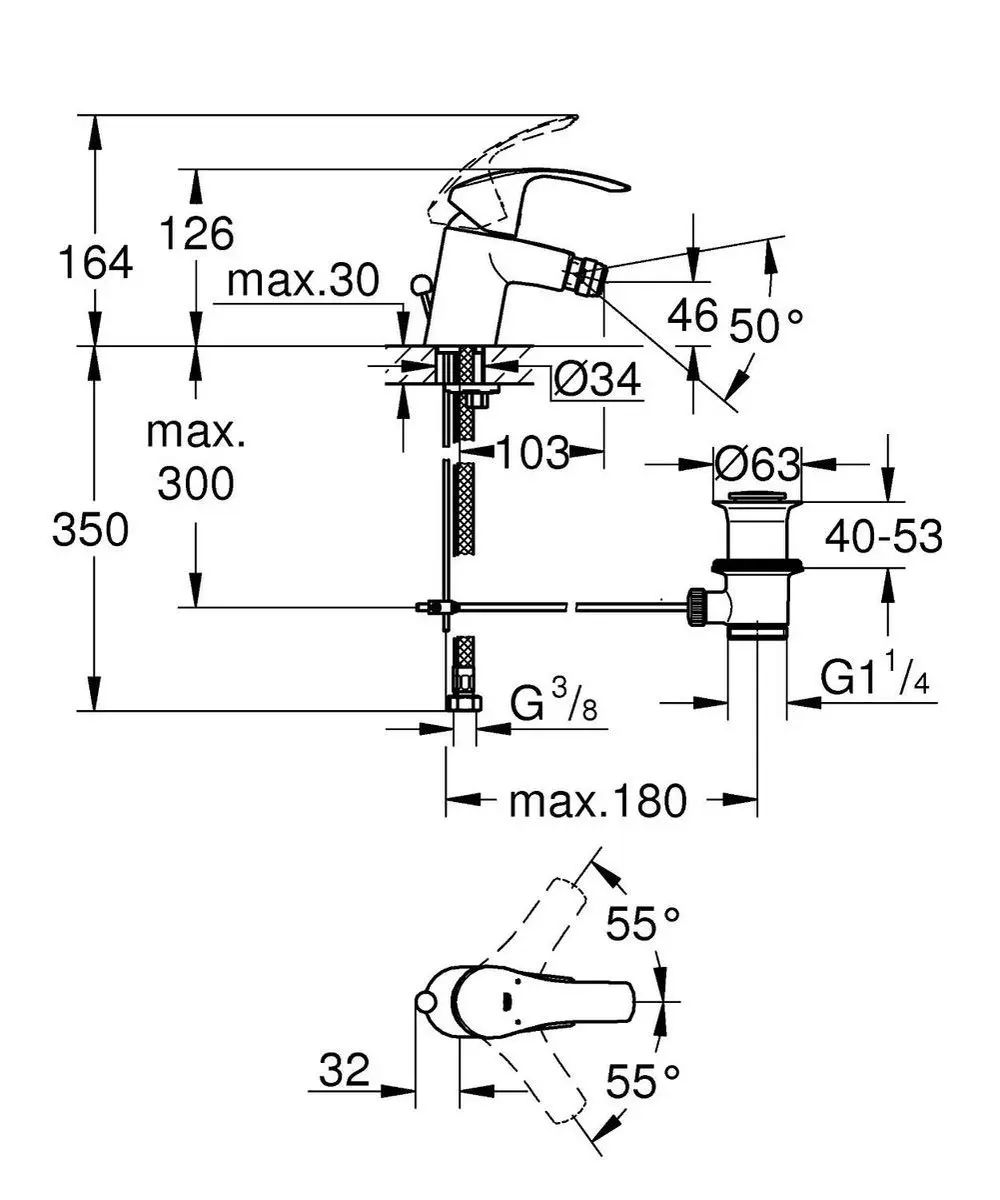 GROHE Eurosmart Bidetkraan 32929002 - Chroom - afbeelding 6 van 6