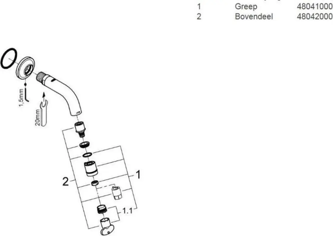 Grohe Universal 20205000 Wandfonteinkraan - Chroom - afbeelding 5 van 6