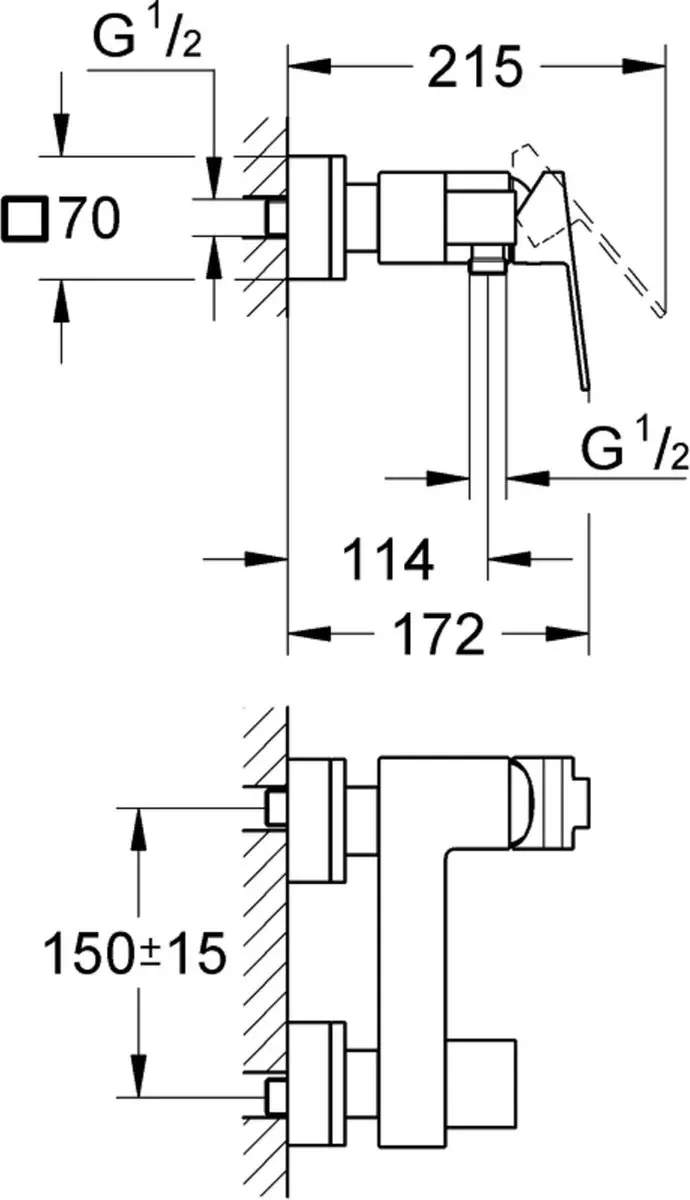 GROHE Sail Cube Douchemengkraan - Chroom - afbeelding 3 van 4
