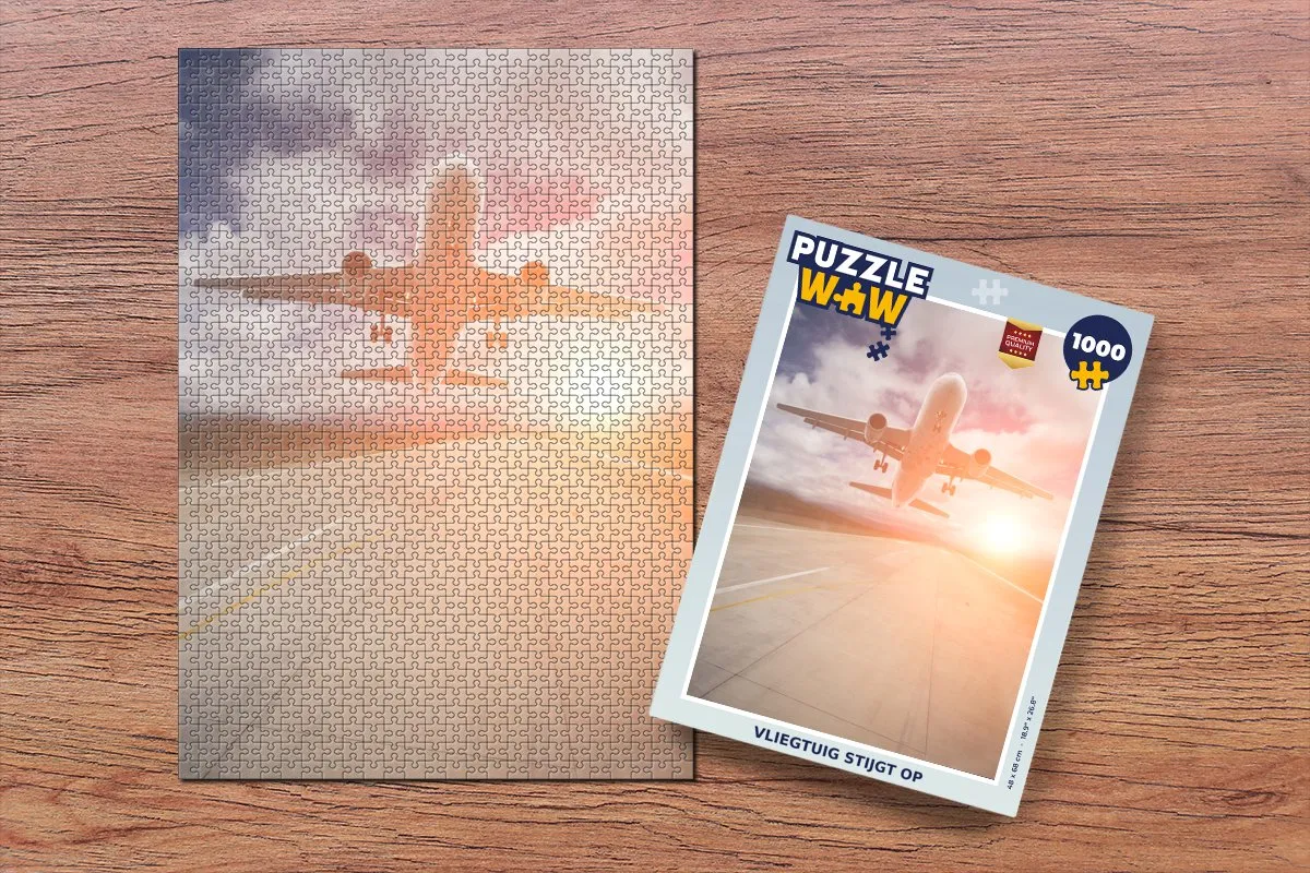 PuzzleWow Vliegtuig stijgt op Legpuzzel 1000 Stuks - Multicolor