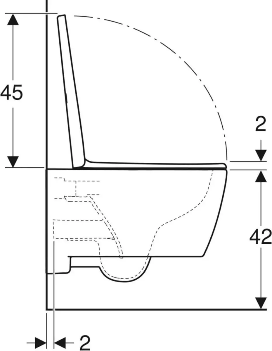 Geberit iCon Hangtoilet Randloos - 53cm - Mat Wit - afbeelding 4 van 6