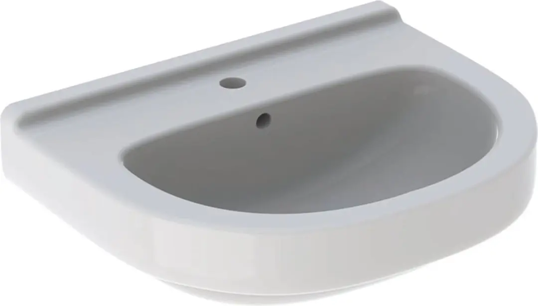 Geberit 300 Basic Arco wastafel halfrond met kraangat met overloop 60x49x19.5cm