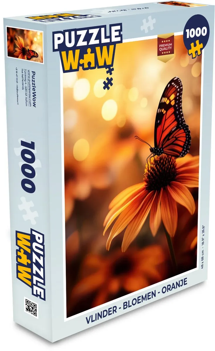 PuzzleWow Vlinder Bloemen Puzzel 1000 Stuks