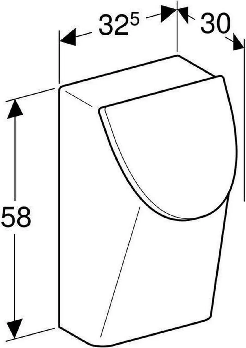 Geberit 300 Urinoir met Deksel - 32.5x30cm - Wit - afbeelding 2 van 6