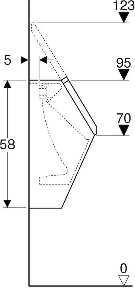 Geberit 300 Urinoir met Deksel - 32.5x30cm - Wit - afbeelding 5 van 6