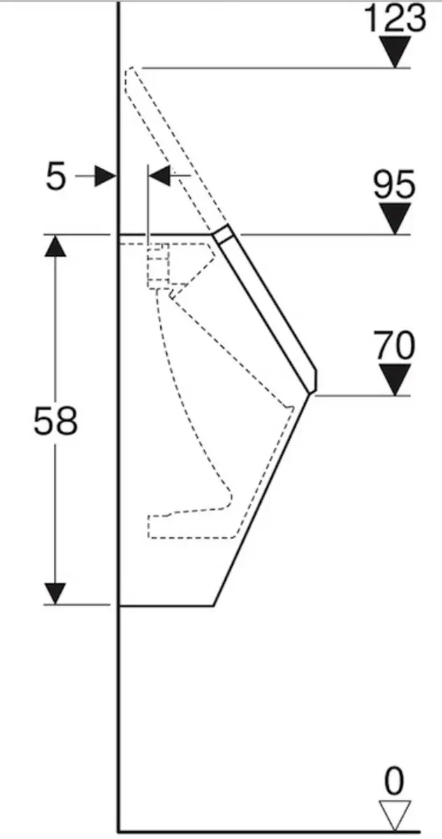 Geberit 300 Urinoir met Deksel - 32.5x30cm - Wit - afbeelding 6 van 6