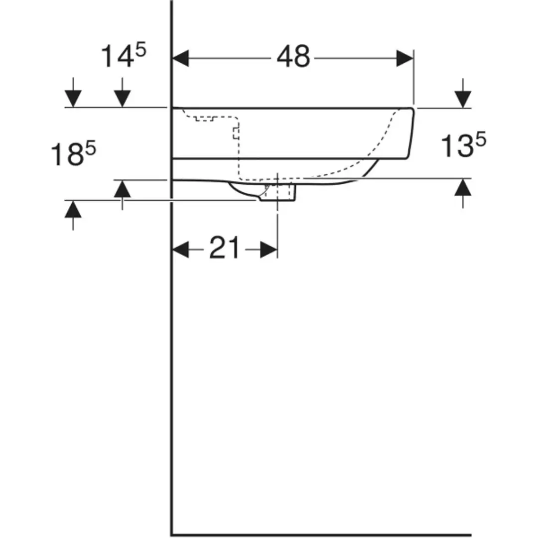 Geberit Renova Plan Wastafel 60x48cm - Wit - afbeelding 2 van 6