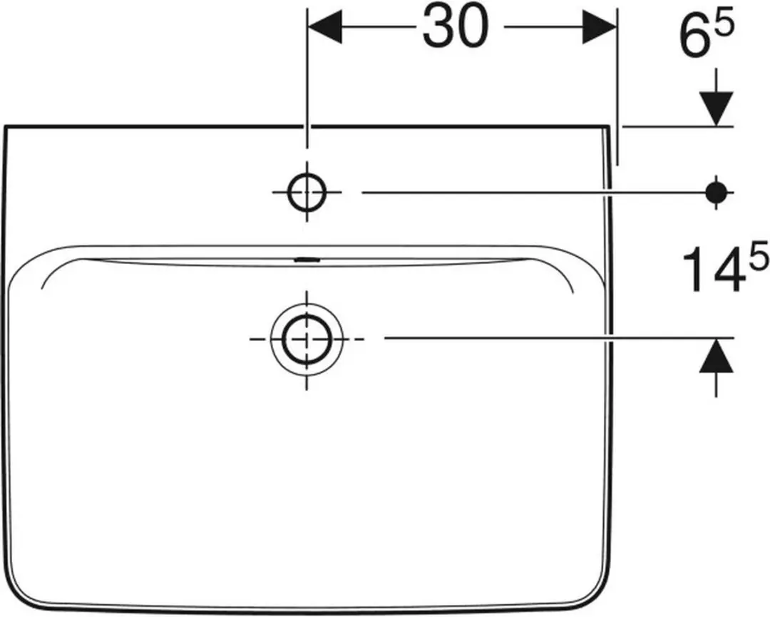 Geberit Renova Plan Wastafel 60x48cm - Wit - afbeelding 5 van 6
