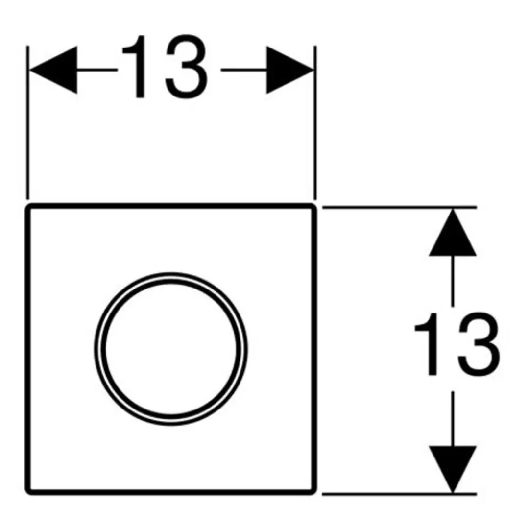 Geberit Type 10 Urinoir Bedieningsplaat Pneumatisch - Rvs Geborsteld - afbeelding 2 van 6