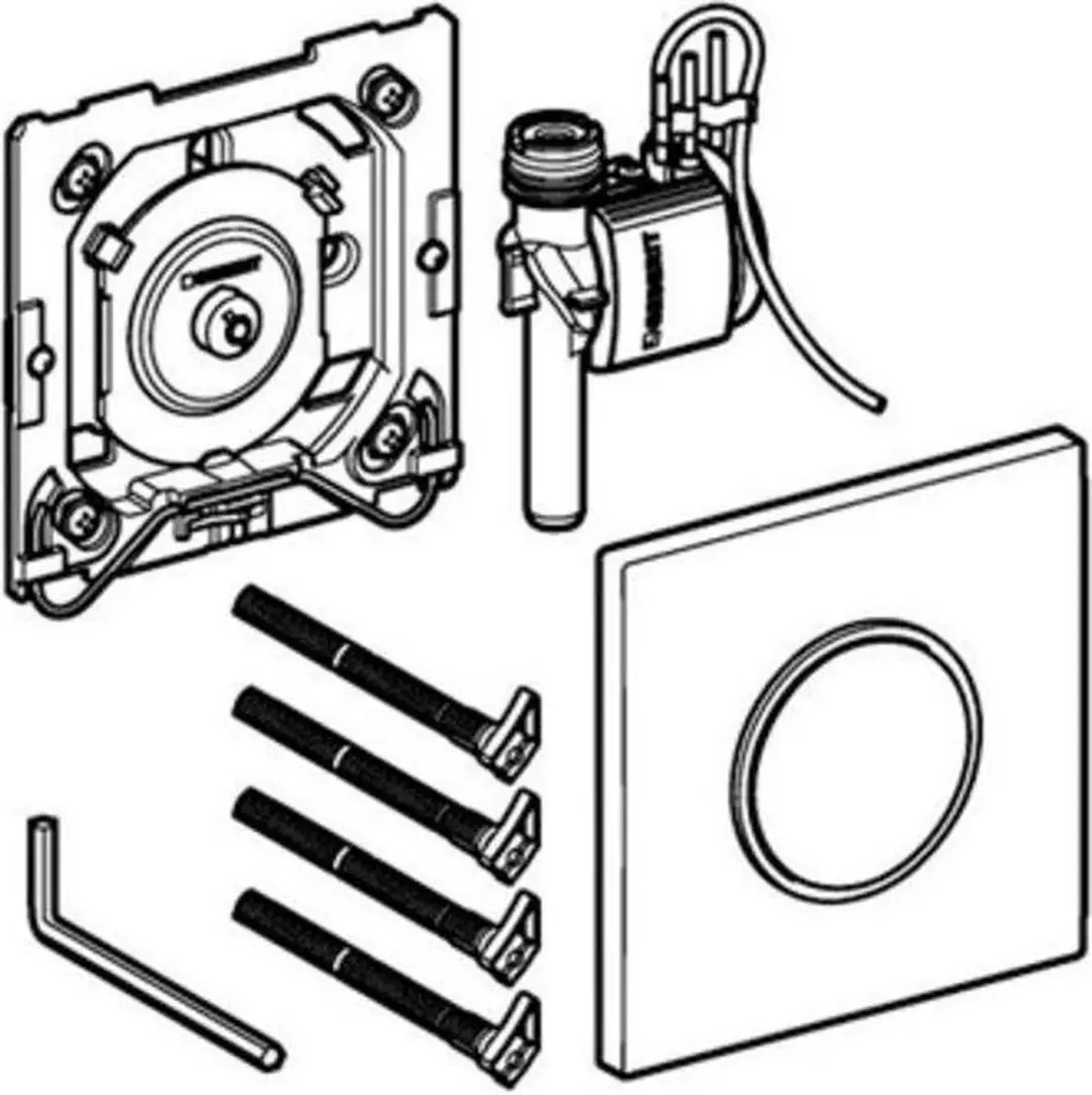 Geberit Type 10 Urinoir Bedieningsplaat Pneumatisch - Zwart/Chroom - afbeelding 6 van 6