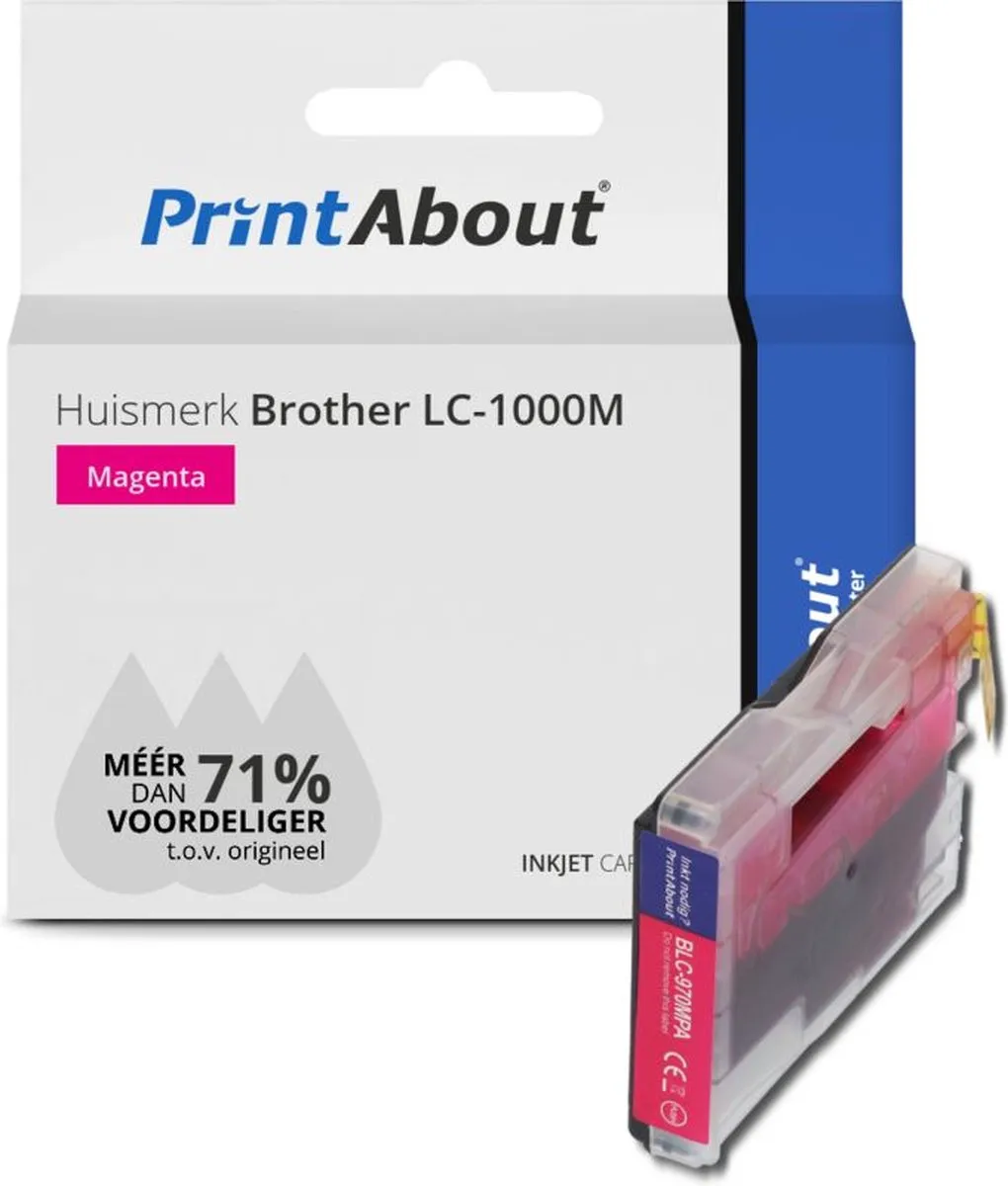 PrintAbout LC-1000M Inktcartridge Magenta - 12ml