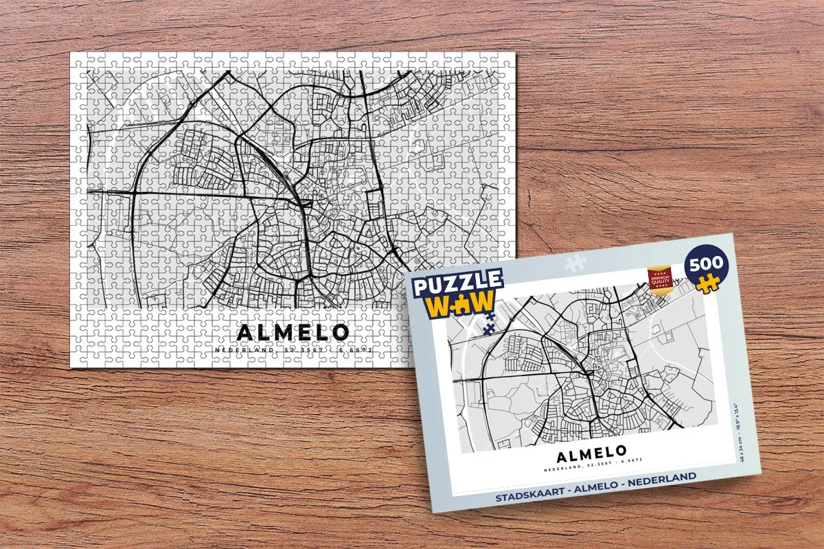 PuzzleWow Stadskaart Almelo 500 Stuks Multicolor