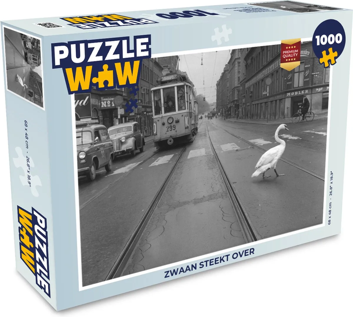 PuzzleWow Legpuzzel Zwaan steekt over 1000 Stuks - Multicolor