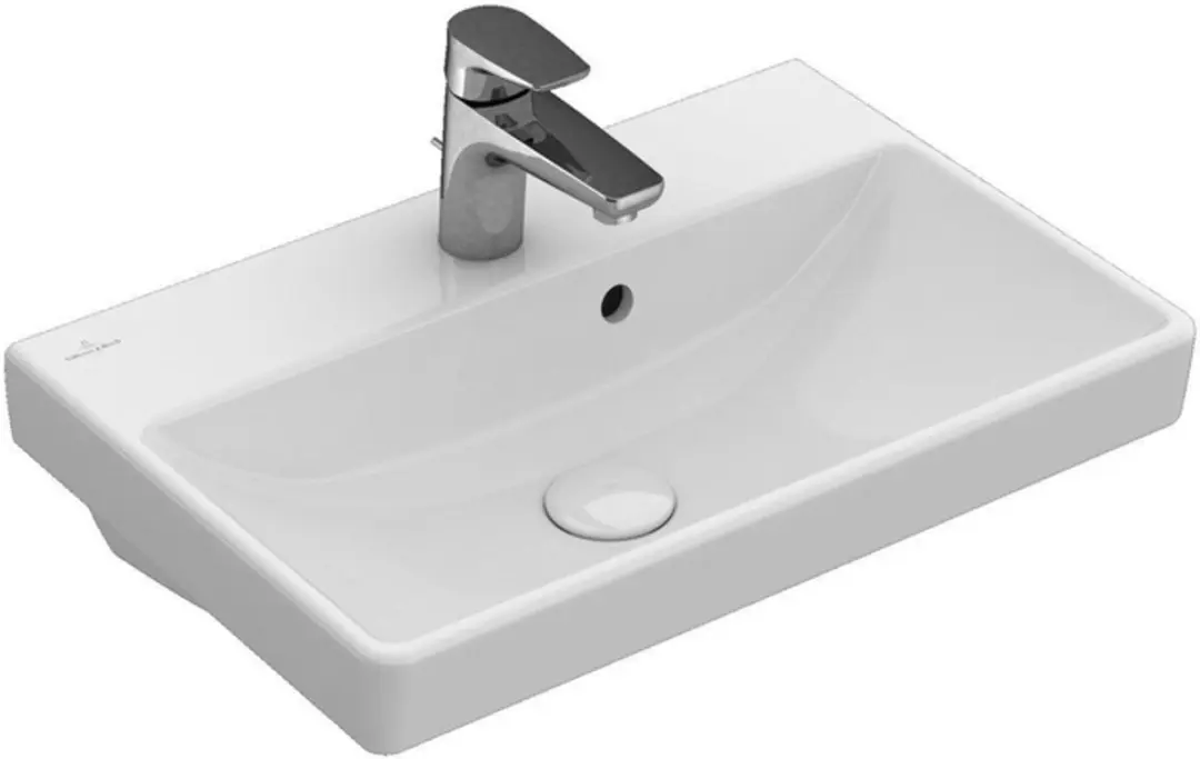 Villeroy & Boch Avento Wastafel 55x37cm - 1 Bak - Wit - afbeelding 5 van 6