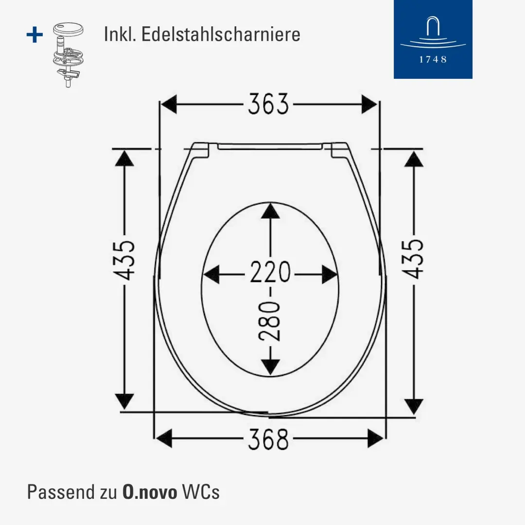 Villeroy & Boch O.novo WC-deksel 8M43S101 - Wit Alpin glans - afbeelding 5 van 6