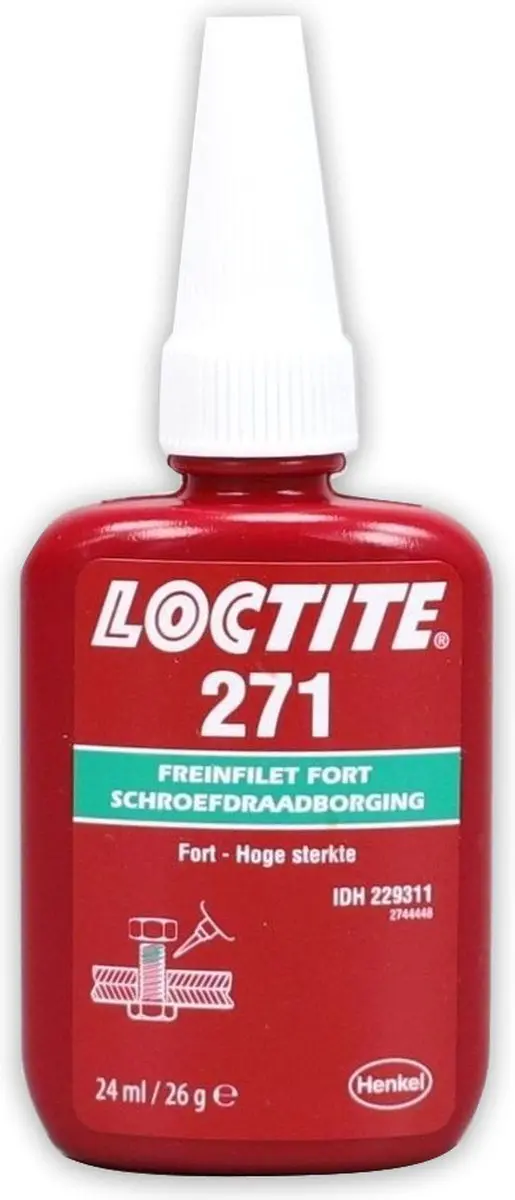 Loctite 271 Schroefdraadborgmiddel Rood 24ml - afbeelding 3 van 4
