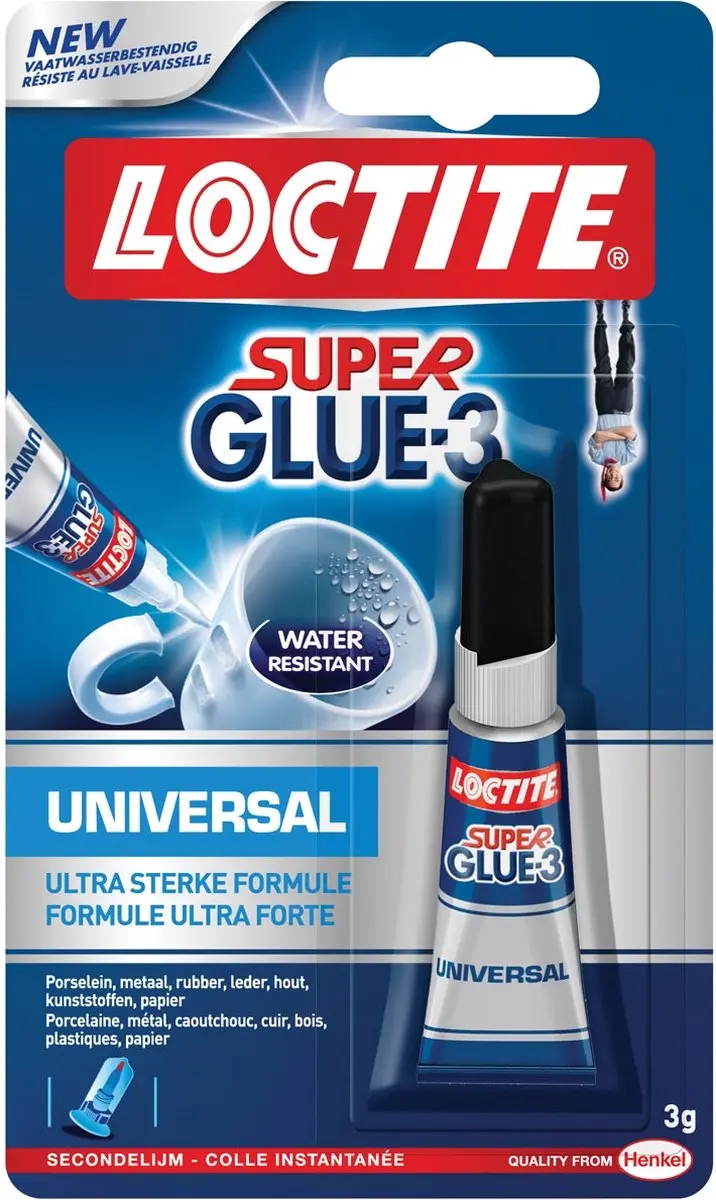 Loctite secondelijm Super Glue Universal, op blister 12 stuks