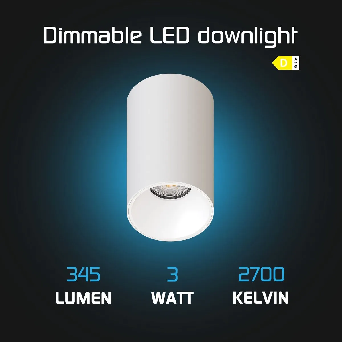 LEDVION LED Opbouwspot Rond Ø80mm GU10 - 3W 2700K - 6 Stuks