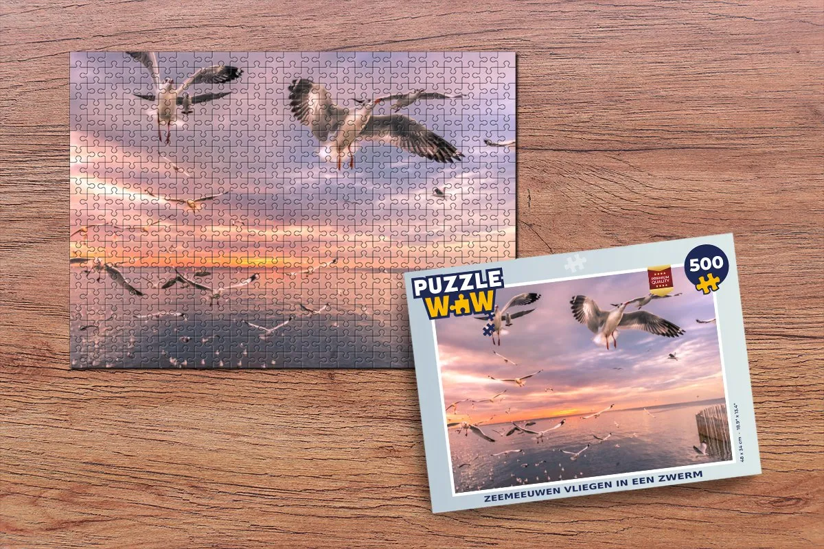 PuzzleWow Zeemeeuwen Legpuzzel 500 Stuks - Multicolor