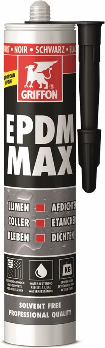 Griffon EPDM Max lijm /afdichting 465g Zwart