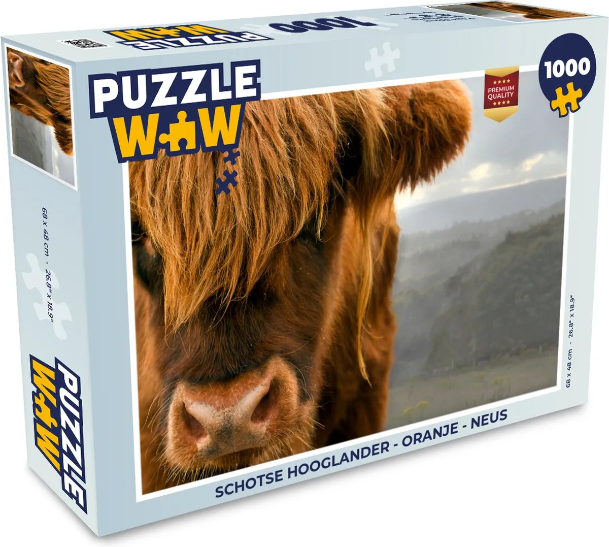 PuzzleWow Schotse Hooglander Legpuzzel 1000 Stuks