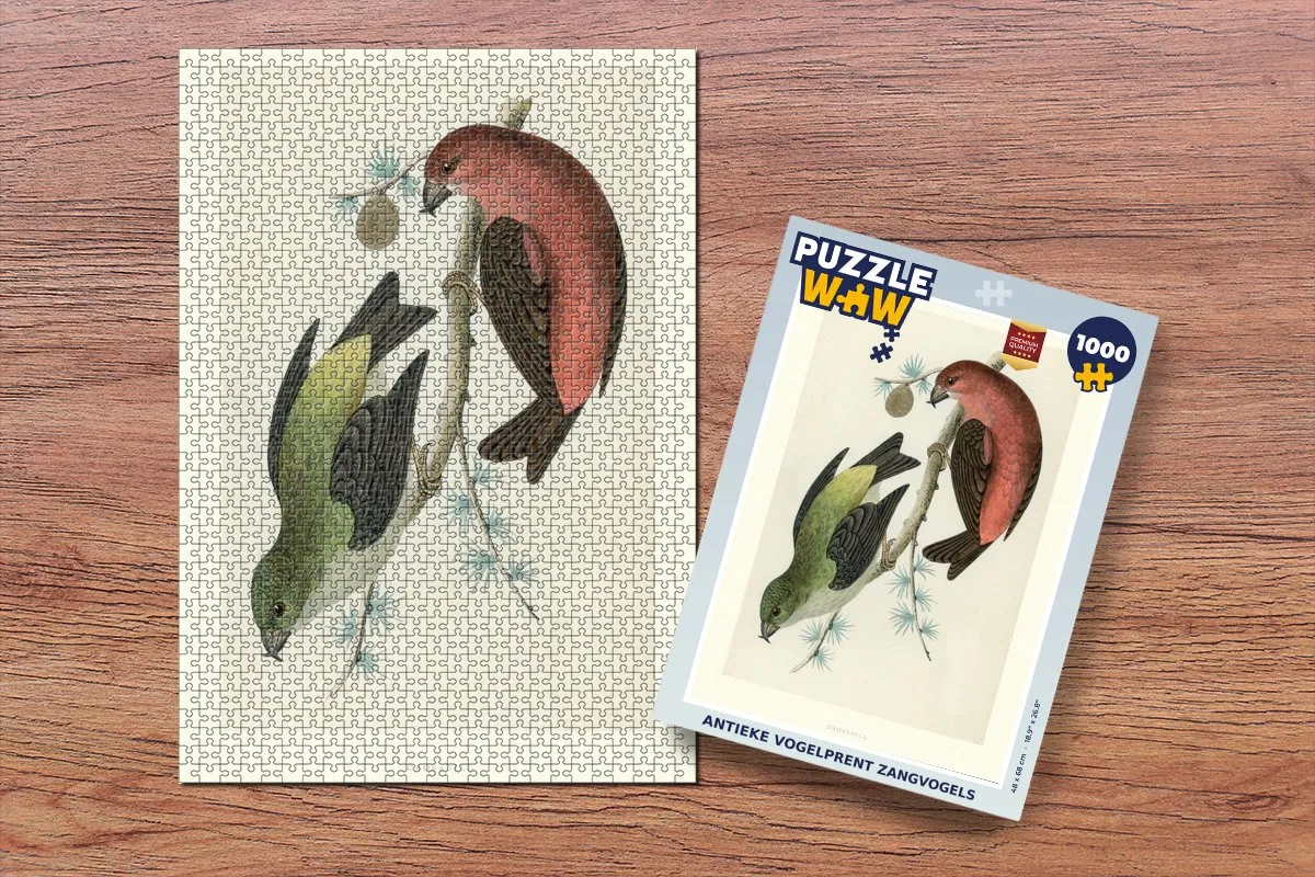 PuzzleWow Antieke Vogelprent Zangvogels Legpuzzel 1000 Stuks - Multicolor