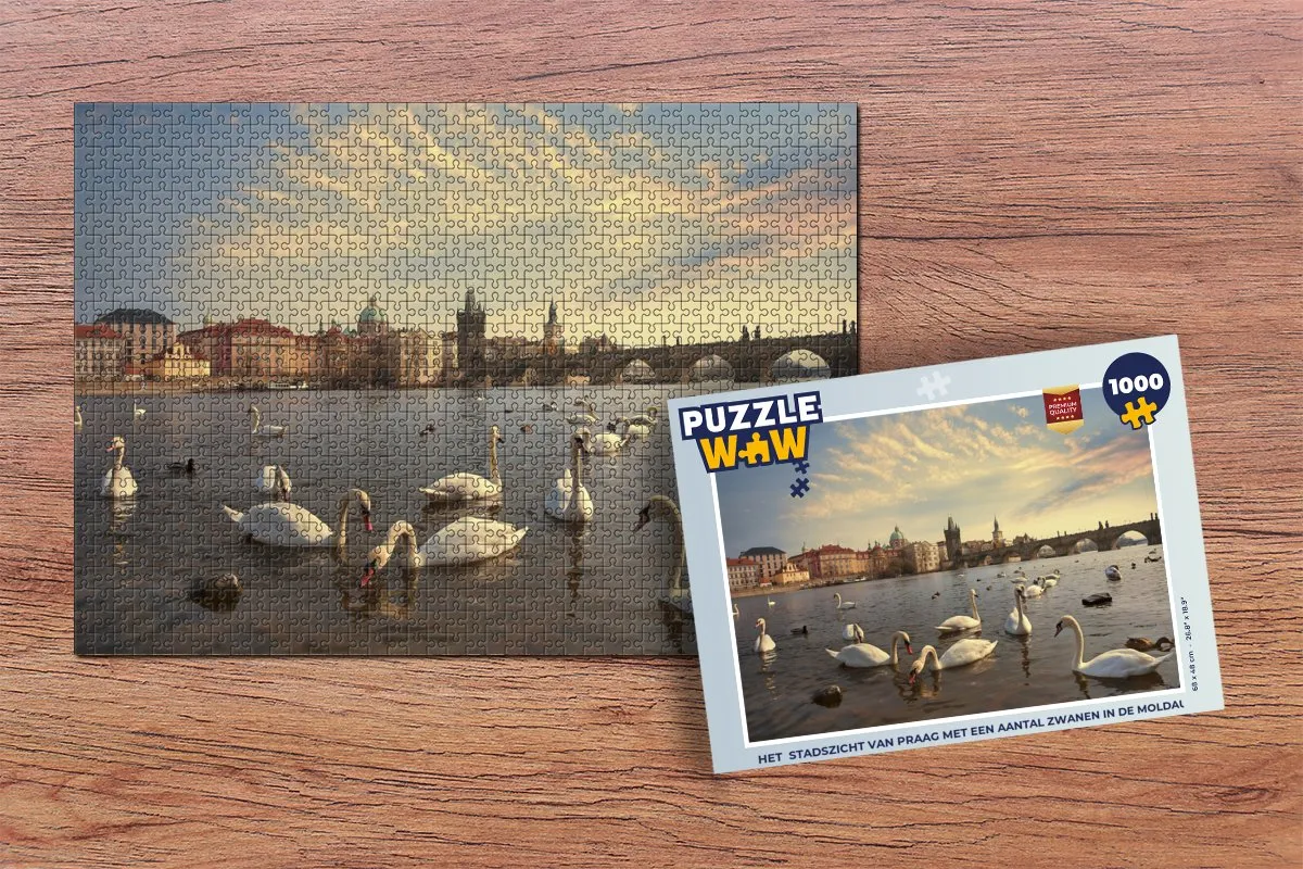 PuzzleWow Legpuzzel Het Stadszicht van Praag 1000 Stuks - Multicolor