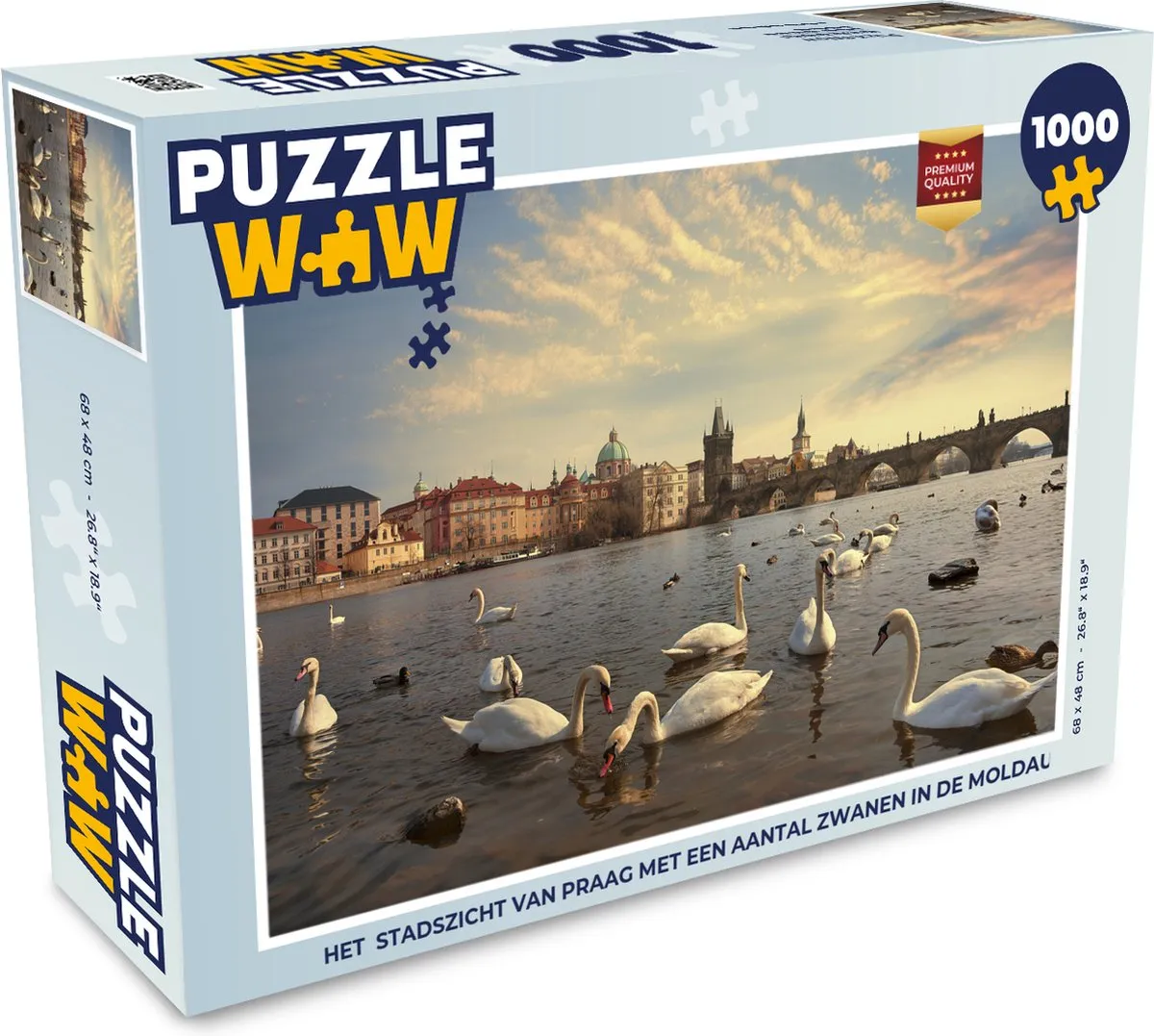 PuzzleWow Legpuzzel Het Stadszicht van Praag 1000 Stuks - Multicolor