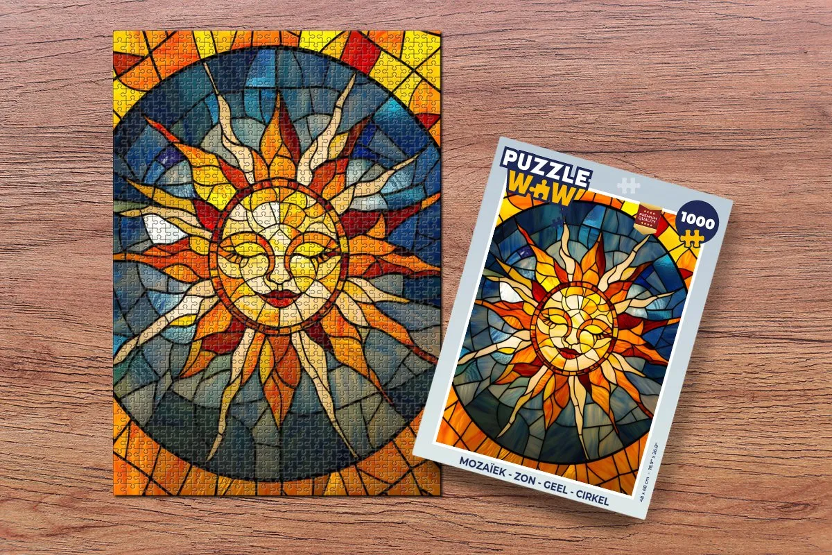 PuzzleWow Mozaïek Zon Legpuzzel 1000 Stuks - Geel