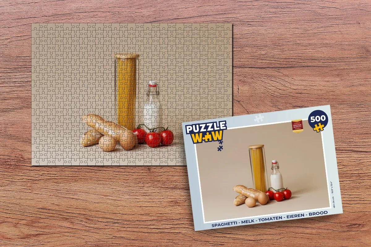 PuzzleWow Spaghetti Puzzel 500 Stuks - Beige