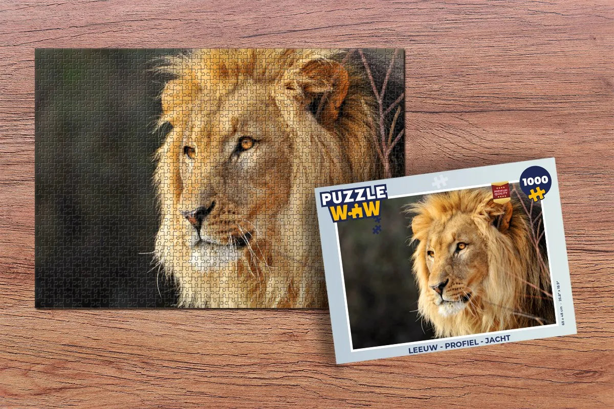 PuzzleWow Leeuw Jacht Legpuzzel 1000 Stuks - Multicolor