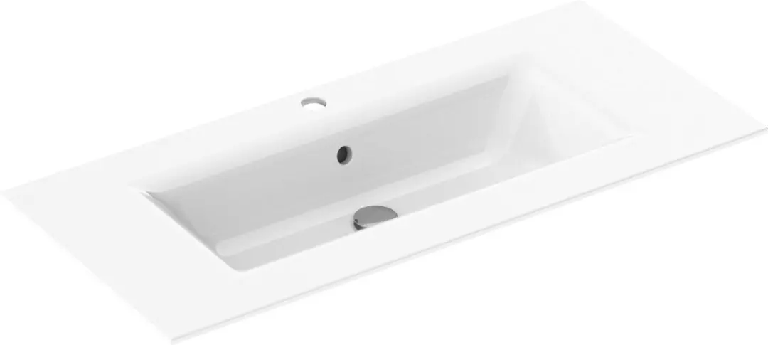 Saqu Fluente Wastafel 1 bak 1 krg 101x46x1 cm Glans Wit