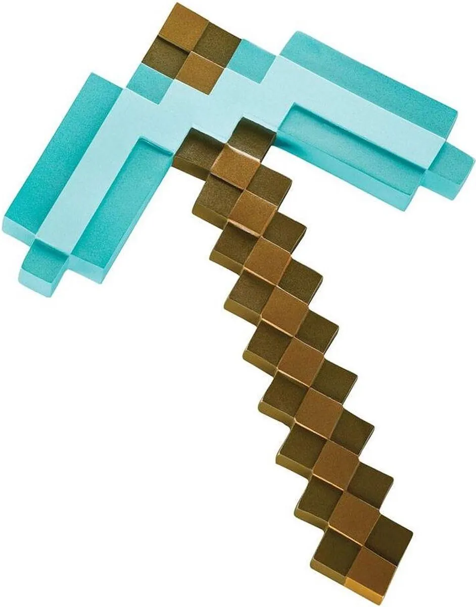 Minecraft Diamond Pickaxe Kostuum - Bruin/Turquoise