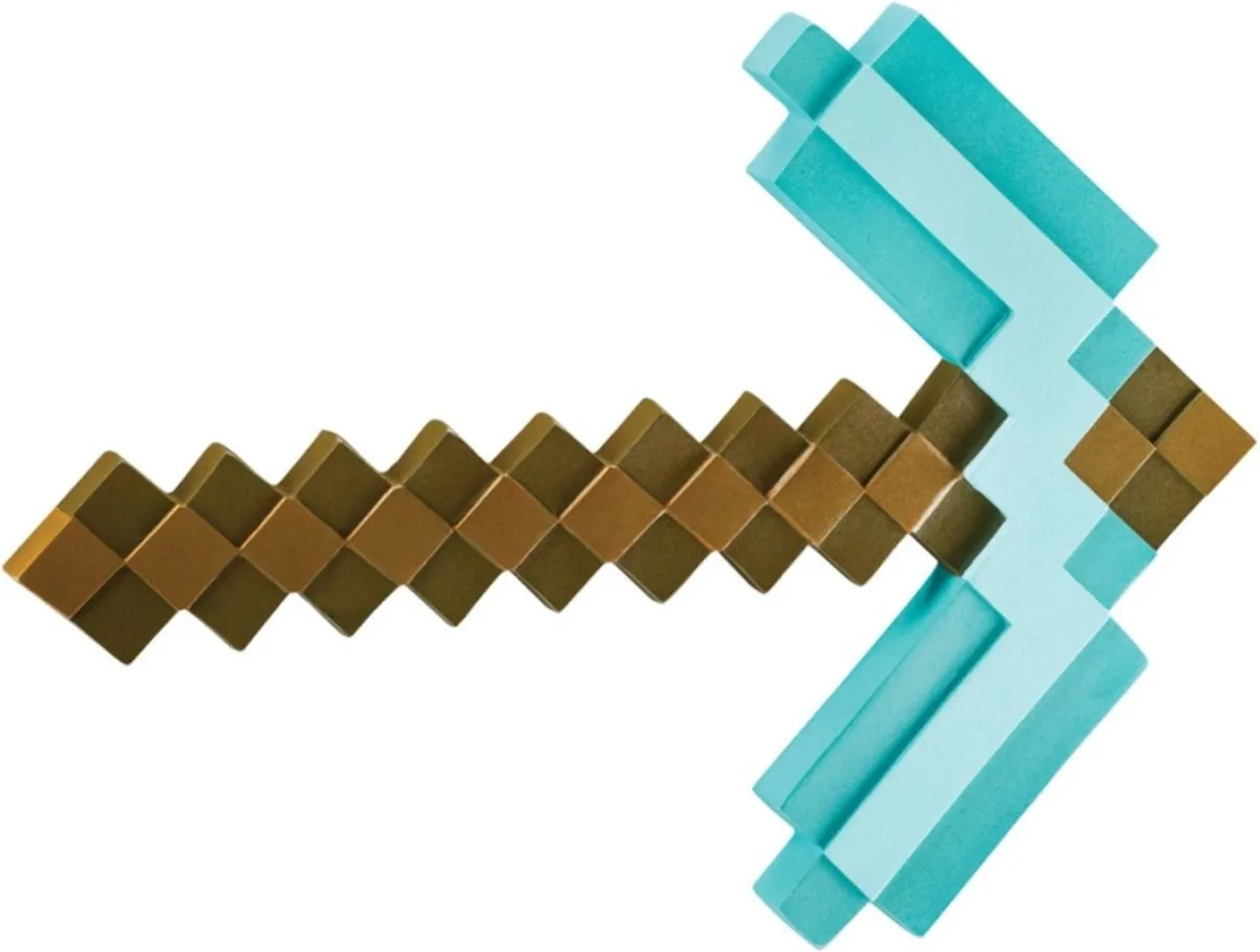 Minecraft Diamond Pickaxe Kostuum - Bruin/Turquoise