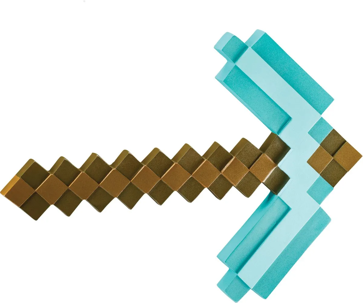 Minecraft Diamond Pickaxe Kostuum - Bruin/Turquoise