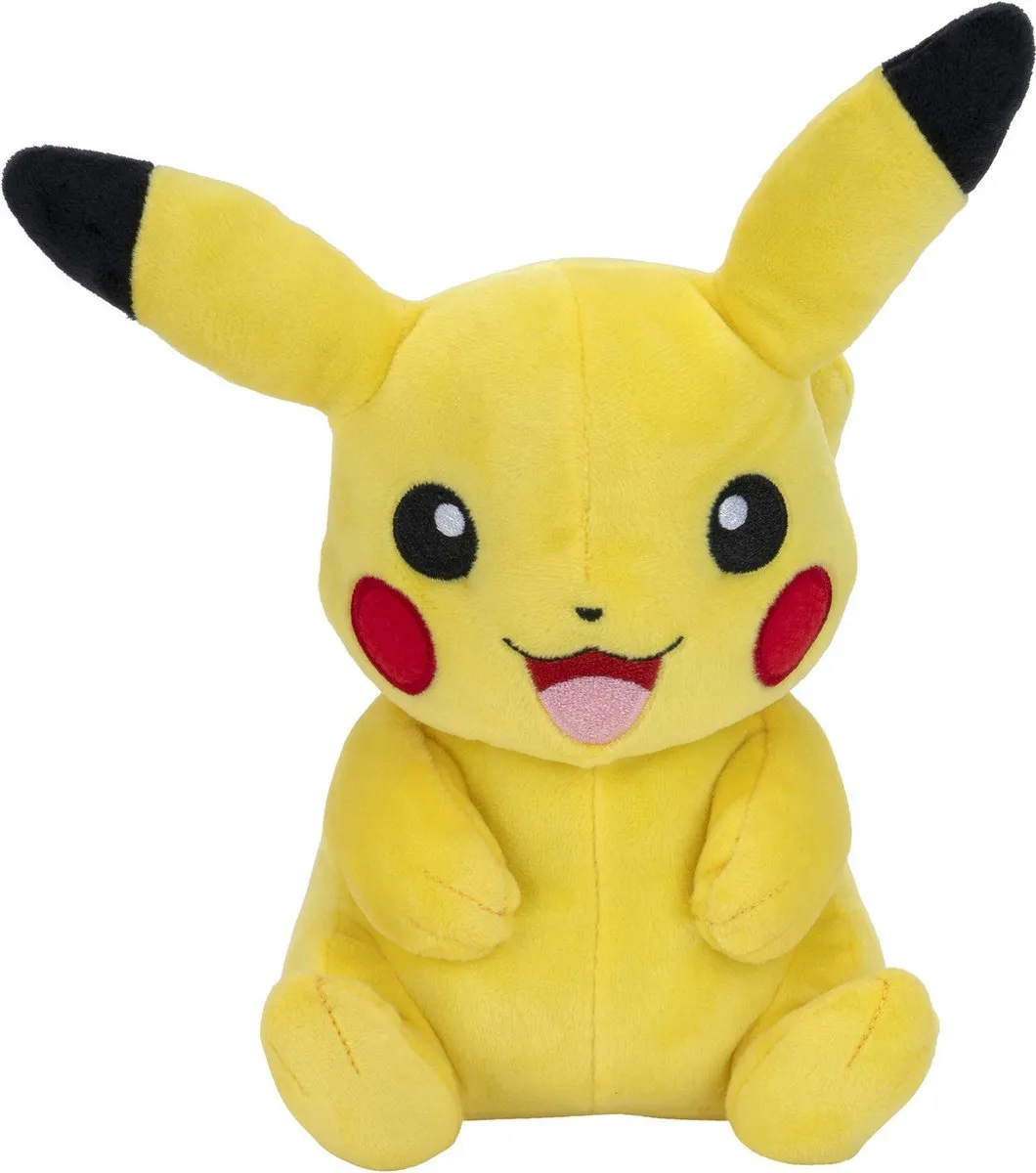 Pokémon Pikachu Knuffel 20cm - Geel/Zwart