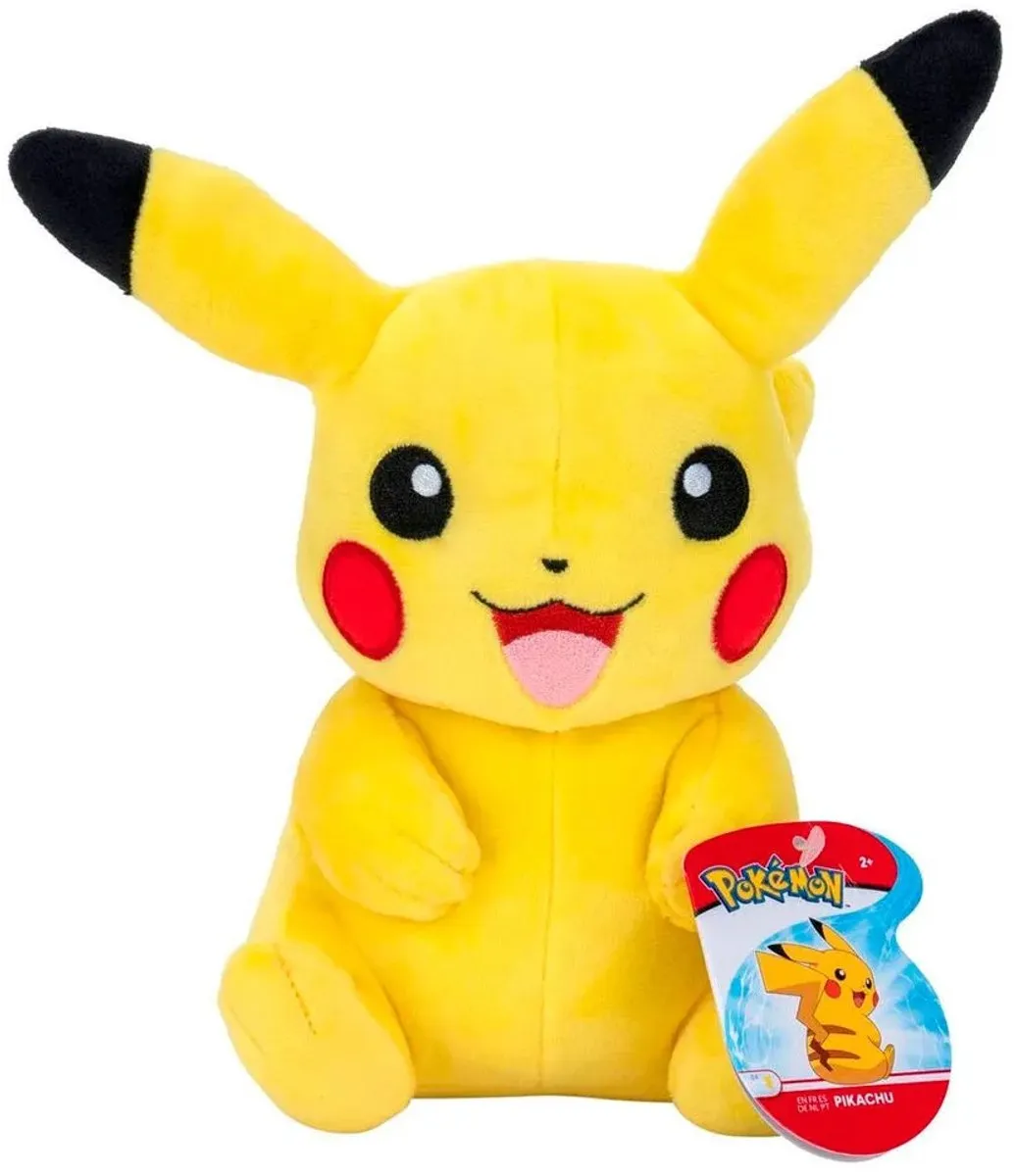 Pokémon Pikachu Knuffel 20cm - Geel/Zwart