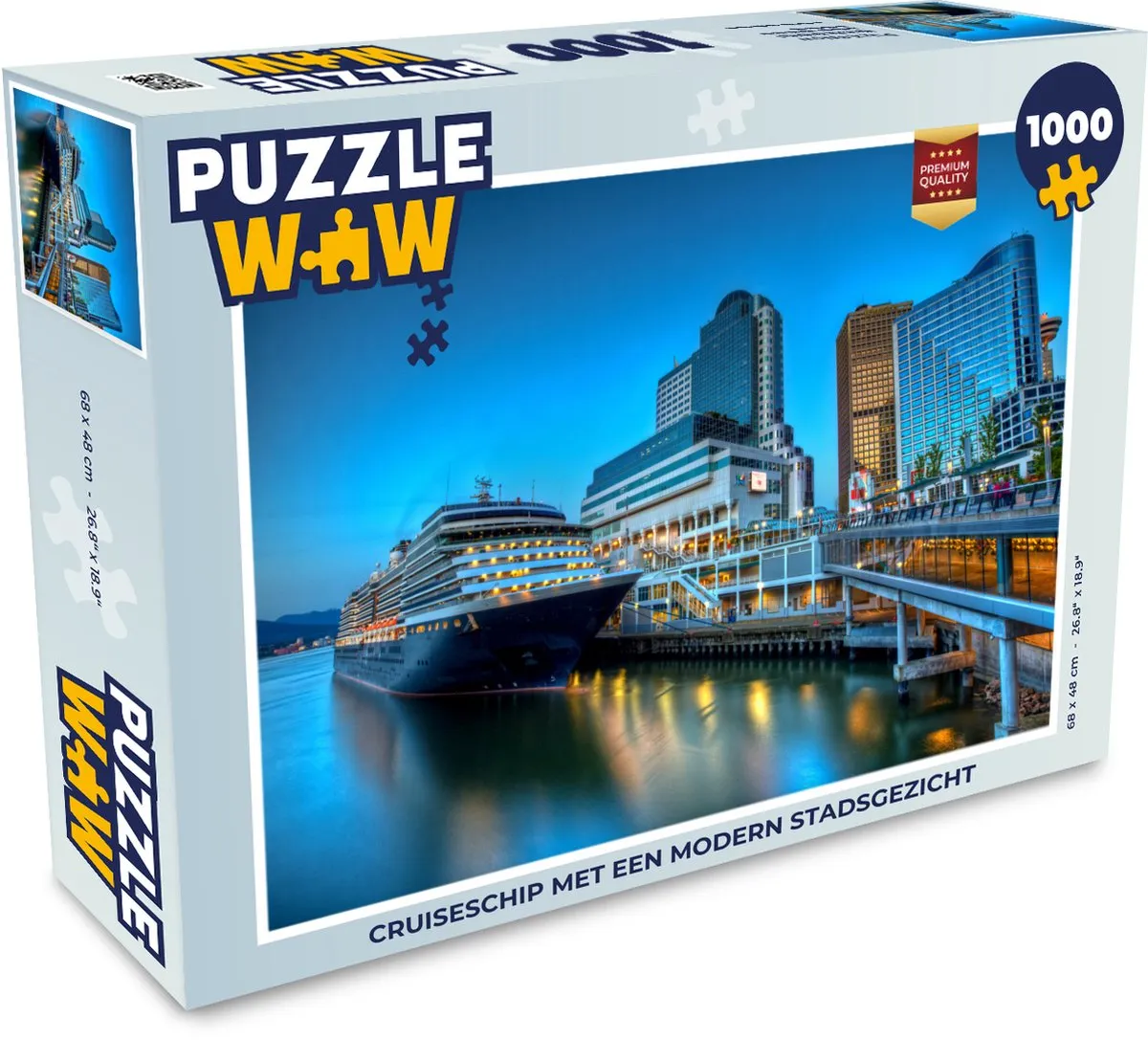 PuzzleWow Cruiseschip Modern Stadsgezicht Legpuzzel 1000 Stuks