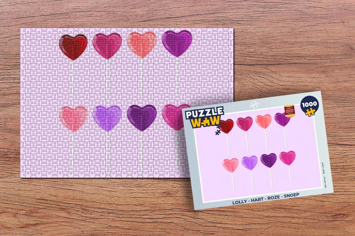 PuzzleWow Hart Lolly Puzzel 1000 Stuks - Roze