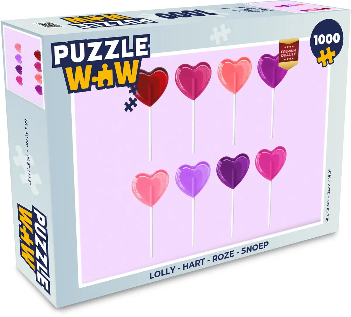 PuzzleWow Hart Lolly Puzzel 1000 Stuks - Roze