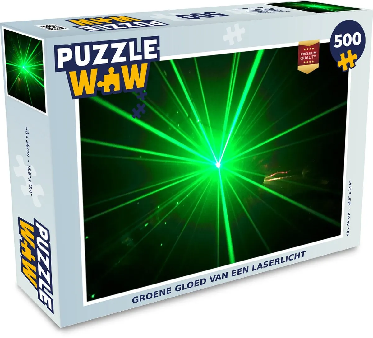 PuzzleWow Legpuzzel Groene gloed laserlicht 500 Stuks - Multicolor