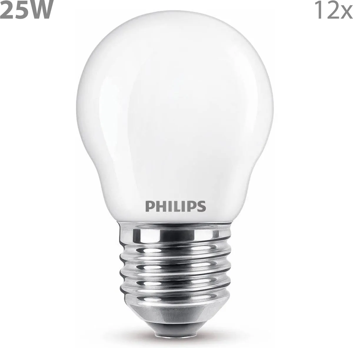 Philips LED E27 Mat Warmwit 2.2W - 12 Stuks
