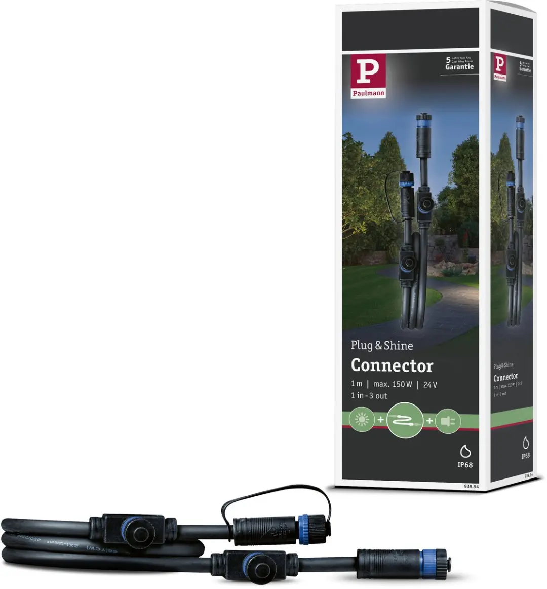 Paulmann Plug & Shine Kabel 939.94 - 3 Uitgangen 1m - afbeelding 6 van 6