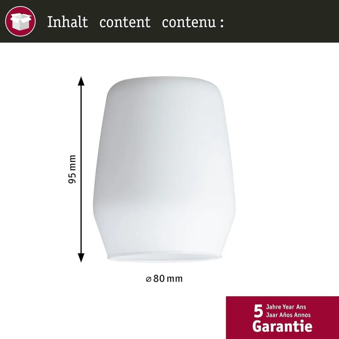 Paulmann DecoSystems Vento Lampenkap - Mat Glas - Wit - afbeelding 4 van 6