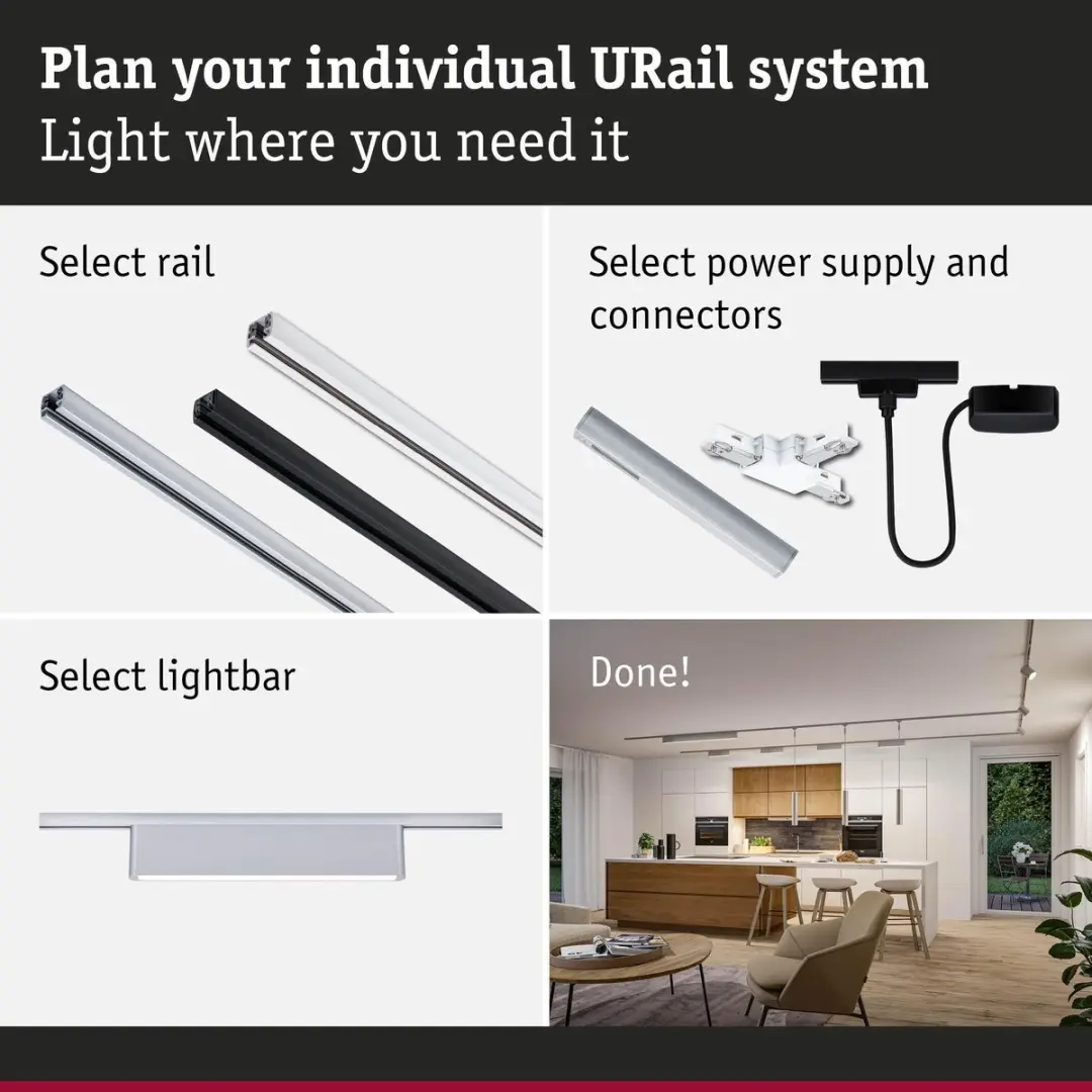 Paulmann URail LED-railspot 9.5W - Chroom mat - afbeelding 3 van 6